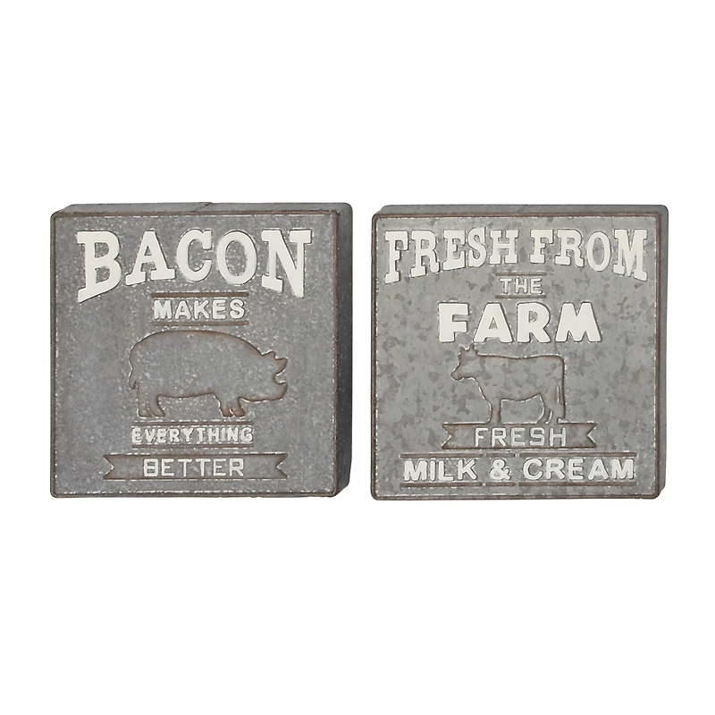 Gray Metal Farmhouse Sign Wall Décor Set