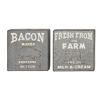 Gray Metal Farmhouse Sign Wall Décor Set