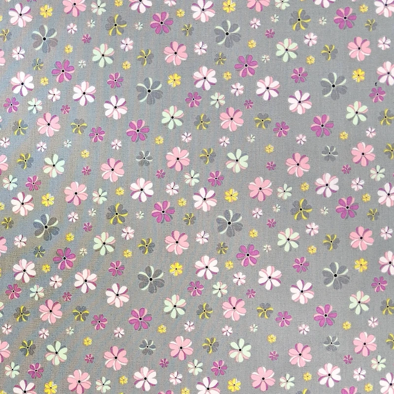 Camelot Fabrics My Pink & Gray Floral Novelty Cotton Fabric