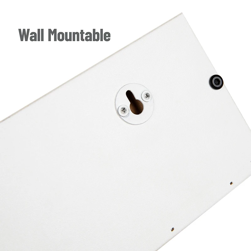 Mind Reader Floating Shelves, Wall-Mounted Office Organizers, Modern MDF Display Storage with Metal Rail, Metal. MDF, Set of 2, White