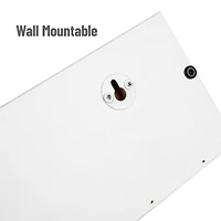 Mind Reader Floating Shelves, Wall-Mounted Office Organizers, Modern MDF Display Storage with Metal Rail, Metal. MDF, Set of 2, White