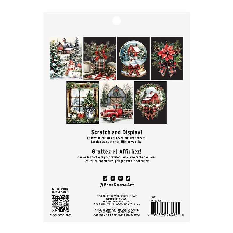 Brea Reese™ 6" x 8" Country Holiday Scratch Art Paper Pad