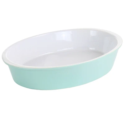 Martha Stewart 13" Mint Ceramic Oval Baker