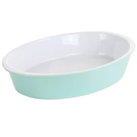 Martha Stewart 13" Mint Ceramic Oval Baker