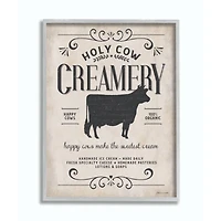 Stupell Industries Creamery Cow Gray Framed Wall Art