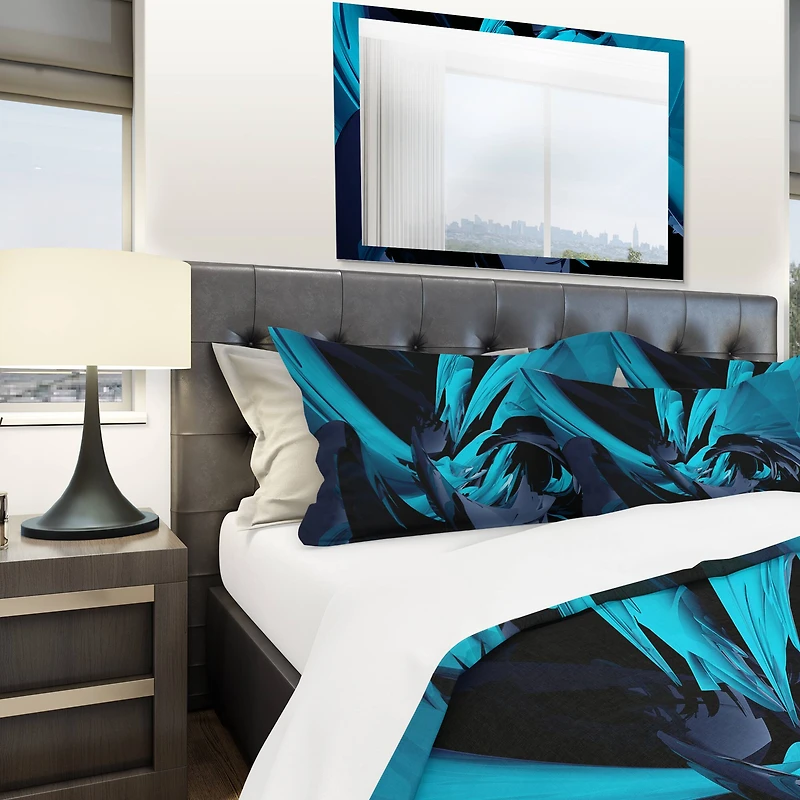 Designart 'Cyan and Grey Mixer' Modern & Contemporary Bedding Set
