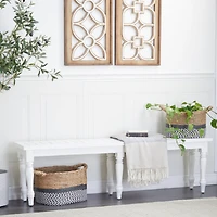 White Wood Farmhouse Bench