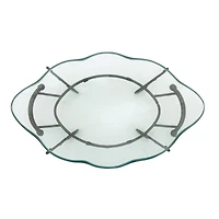 Copper Glass and Metal Traditional Serving Bowl, 9" x 23" x 14"