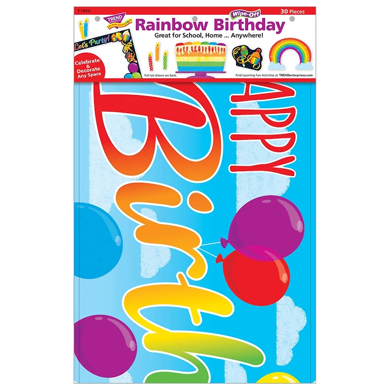 Trend Enterprises® Rainbow Birthday Wipe Off® Learning Set