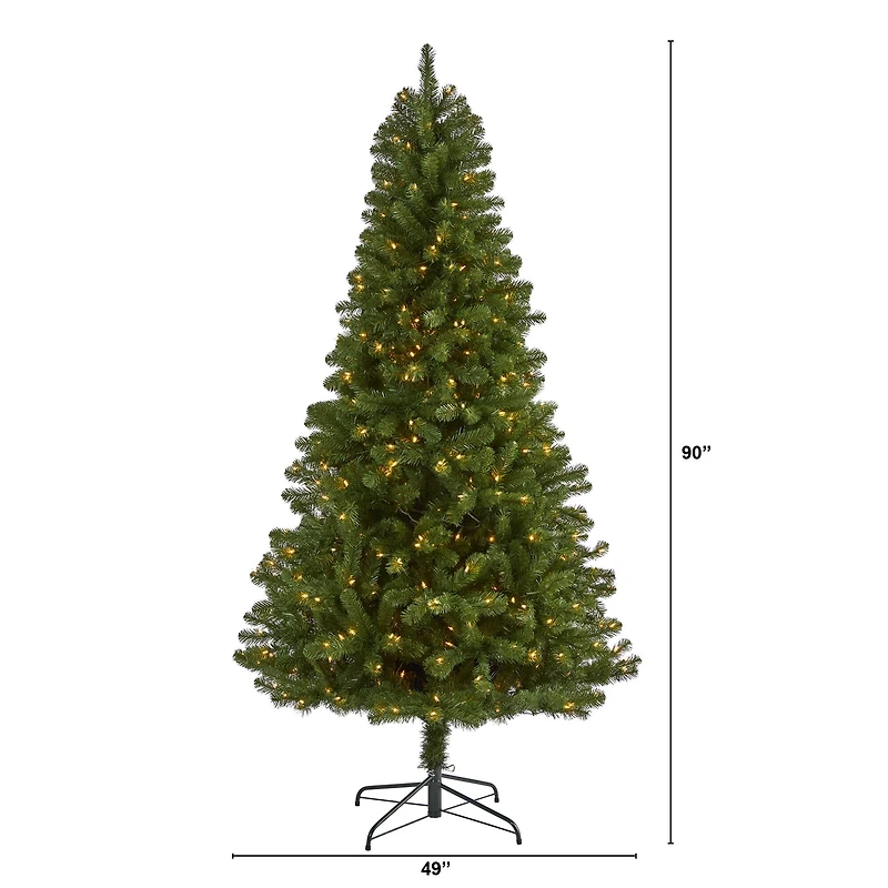 7.5ft. Pre-Lit Virginia Fir Artificial Christmas Tree, Clear Lights