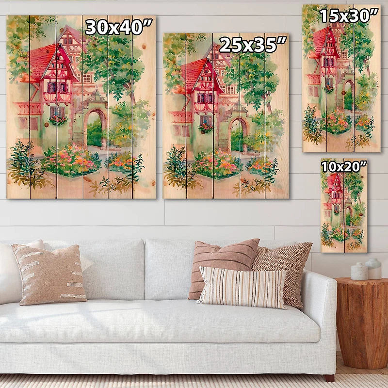 Designart - Red Rustic House In The Country Side