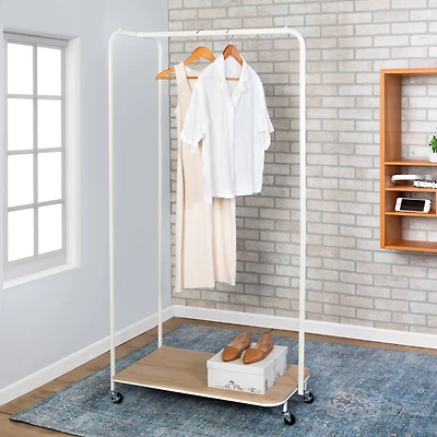 Honey Can Do 5.5ft. Rolling Garment Rack with Shoe Rack and Wheels