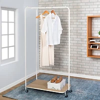 Honey Can Do 5.5ft. Rolling Garment Rack with Shoe Rack and Wheels
