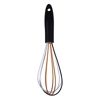 Mini Black, Orange & White Silicone Whisk by Makery™