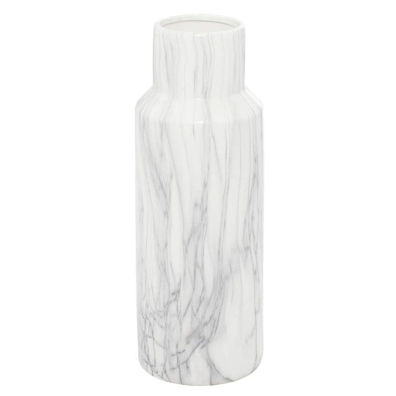 White Stoneware Contemporary Vase