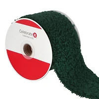 2.5" x 9ft. Green Wired Sherpa Ribbon by Celebrate It®
