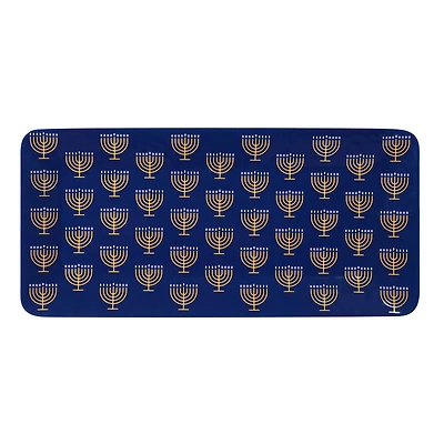 17" x 8" Blue & Gold Menorah Print Tray by Ashland®