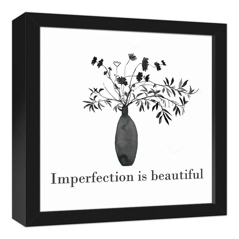 Imperfection is Beautiful 12" x 12" Black Framed Canvas