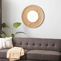 36" Gold Metal Contemporary Wall Mirror