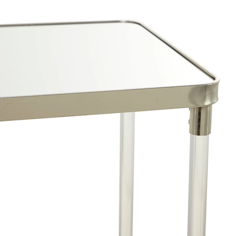 Silver Metal Contemporary Console Table, 44" x 19" x 33"