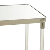 Silver Metal Contemporary Console Table, 44" x 19" x 33"