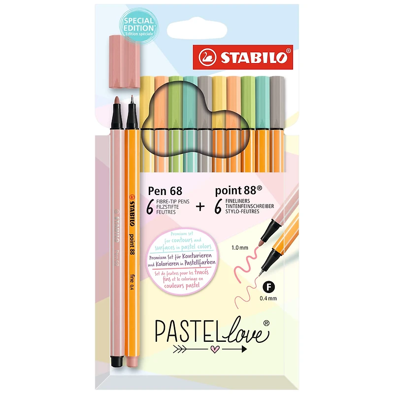 STABILO® PASTELLove® Point 88 & Pen 68 Pen Set