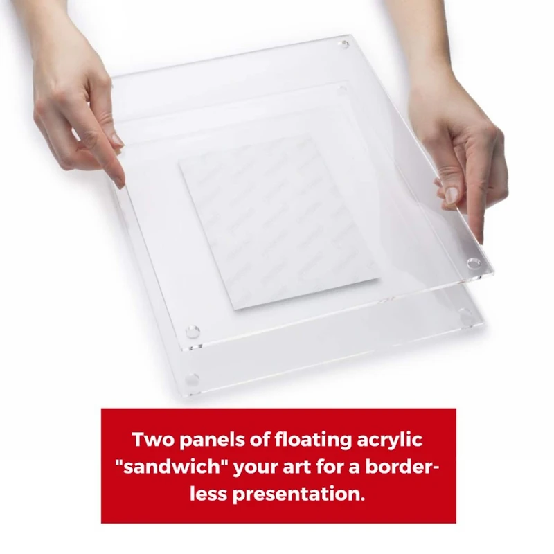 Cool Modern Frames 2 Pack Clear Acrylic Float Frame with Gold Hardware