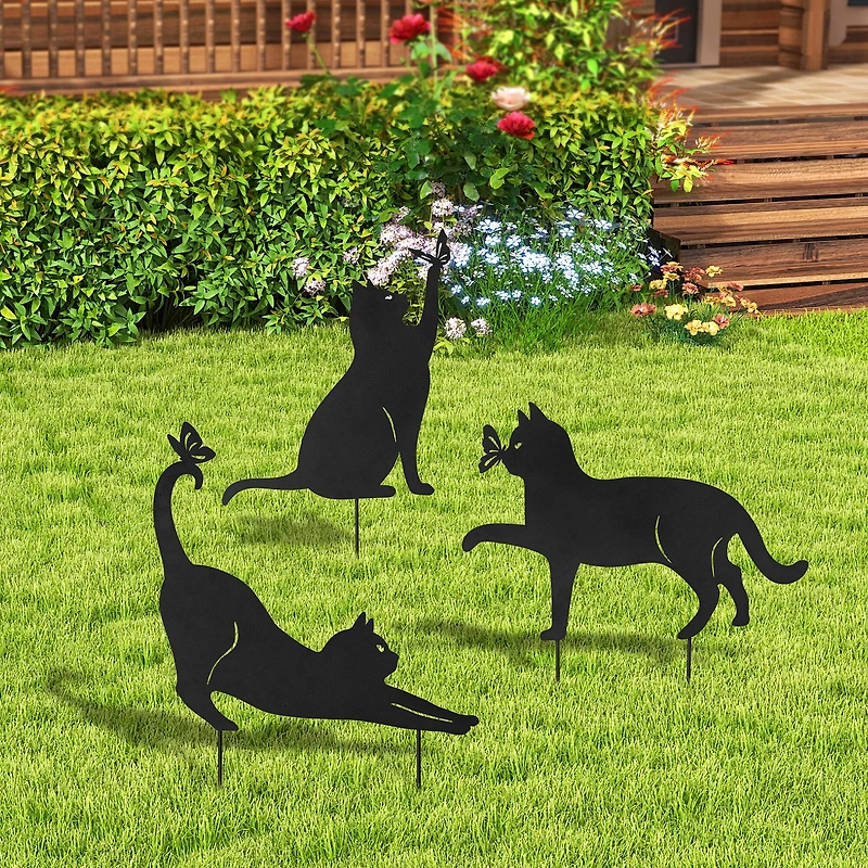 Glitzhome® 20.5" Multi-Functional Metal Cat Silhouette Pick Set