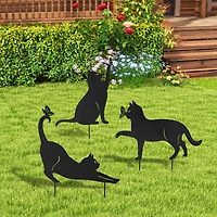 Glitzhome® 20.5" Multi-Functional Metal Cat Silhouette Pick Set