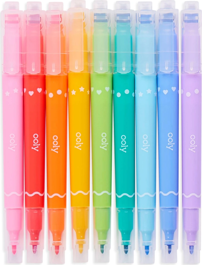 OOLY Confetti Stamp Double-Ended Markers, 9ct.