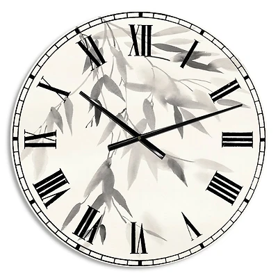 Designart 'Simplist Bamboo Leaves Iv Lodge Wall Clock