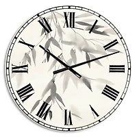 Designart 'Simplist Bamboo Leaves Iv Lodge Wall Clock