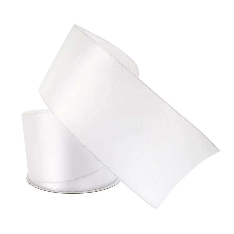 2.5" x 10yd. White Satin Wired Ribbon by Celebrate It® Specialty
