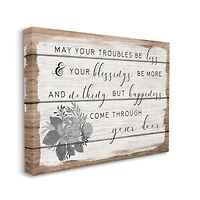 Stupell Industries Charming Troubles Be Less Phrase Country Floral Detail Canvas Wall Art
