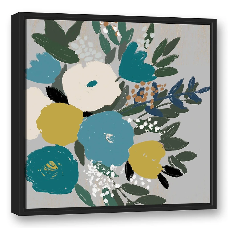 Simple Bouquet 24" x 24" Black Floating Framed Canvas