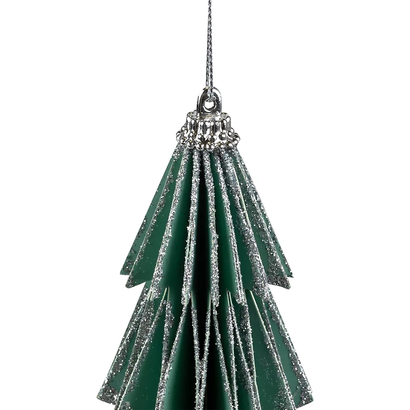 6" Glittered Green Christmas Tree Ornament