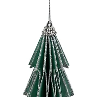6" Glittered Green Christmas Tree Ornament