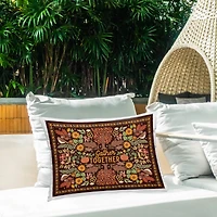 Stupell Industries Gather Together on Brown Outdoor Printed Pillow