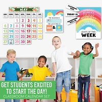 Hadley Designs Rainbow Circle Time Bulletin Board Calendar for Classroom Wall Set