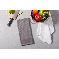 DII® Gray & White Ribbed Terry Dishtowel Set