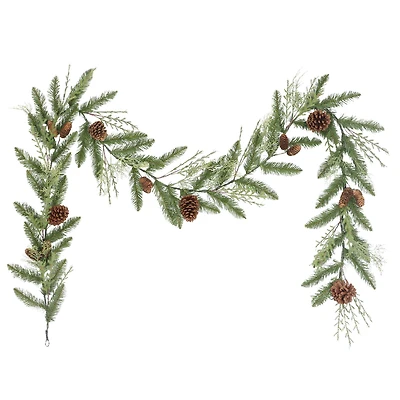 9ft. Green Cypress Spring Garland with Pinecones