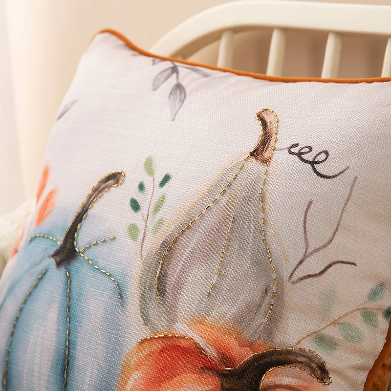 Glitzhome® Faux Burlap Pumpkin Pillow Cover