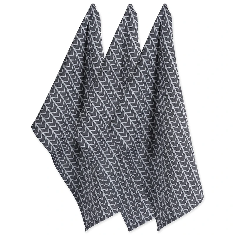 DII® Black & White Herringbone  Dishtowel (Set of 3)