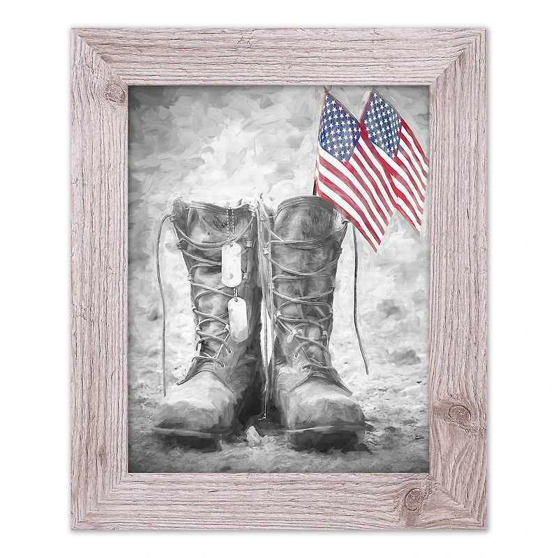 Military Boots Western White Framed Print