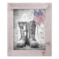 Military Boots Western White Framed Print