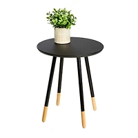 Honey Can Do Black Round End Table