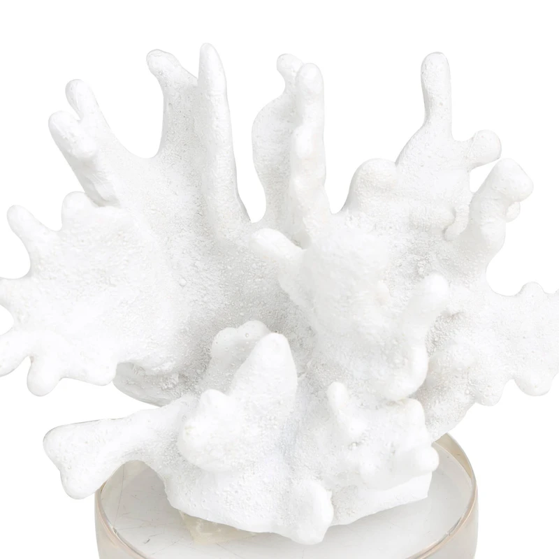 6" White Textured Coral Sculpture