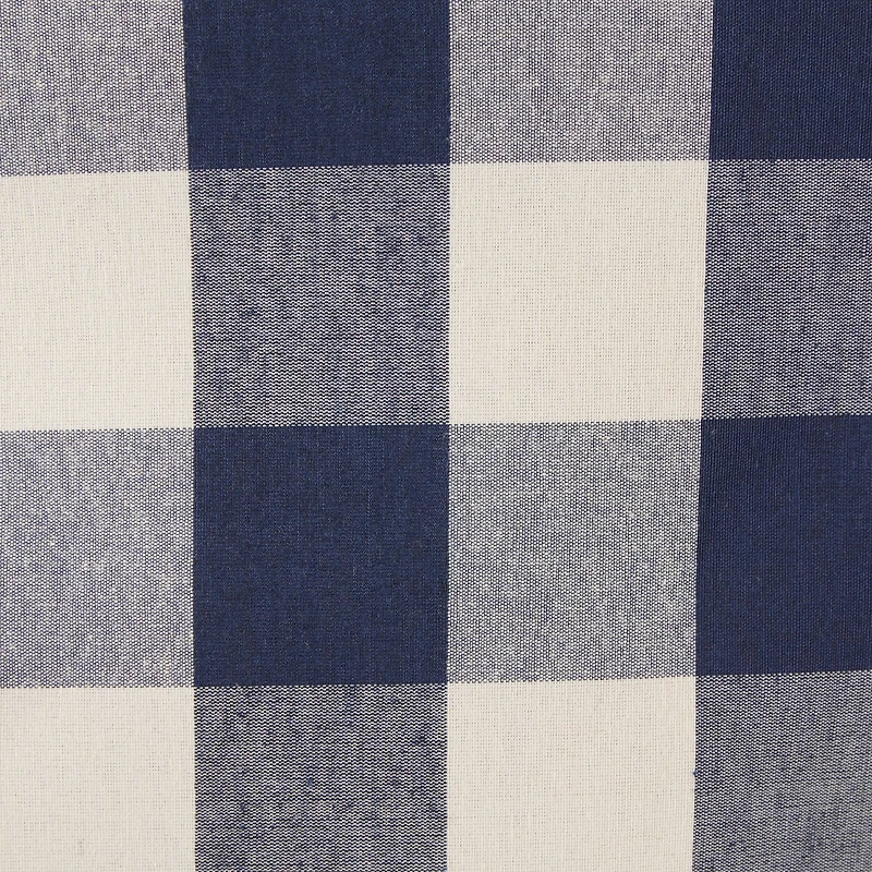 DII® Large Round Off White/Navy Buffalo Check Polyester Bin