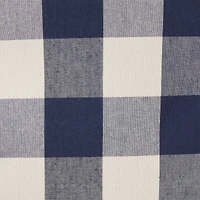 DII® Large Round Off White/Navy Buffalo Check Polyester Bin