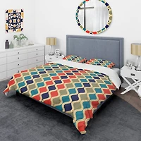 Designart 'Retro Ornamental Design VI' Mid-Century Duvet Cover Set